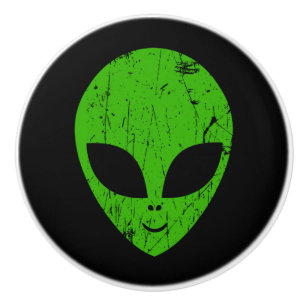 Alien Green Head ufo Science Fiction Extraterrestl Keramikknauf