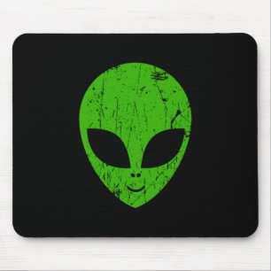 Alien Green Head ufo Science Fiction Extraterrestl Mousepad