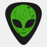 Alien Green Head ufo Science Fiction Extraterrestl Plektrum<br><div class="desc">Alien grüner Kopf ufo Science Fiction extrarestrisches Grunge Lächeln Gesicht</div>