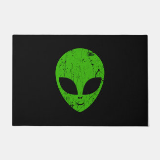 alien green head ufo science fiction extraterrestr fußmatte
