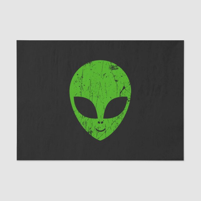 alien green head ufo science fiction extraterrestr seidenpapier (Vorderseite)