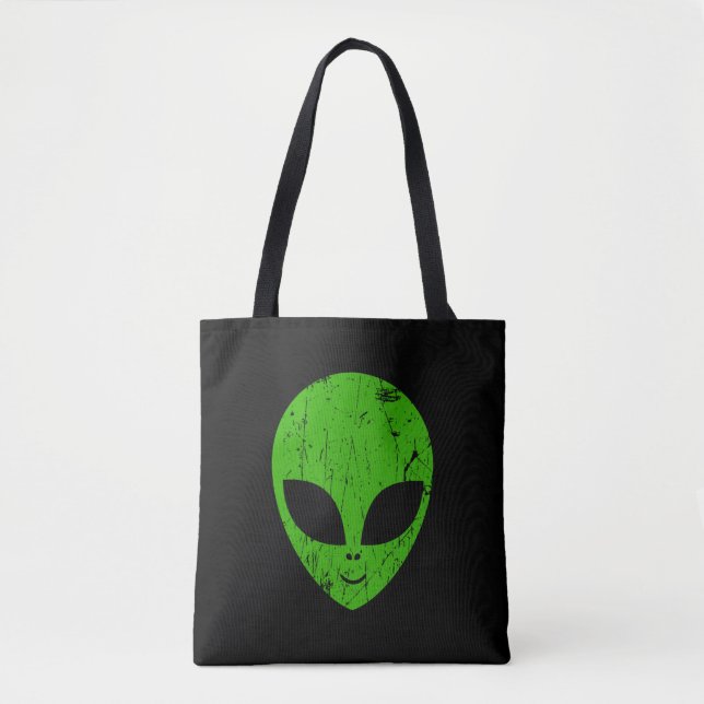 alien green head ufo science fiction extraterrestr tasche (Vorderseite)