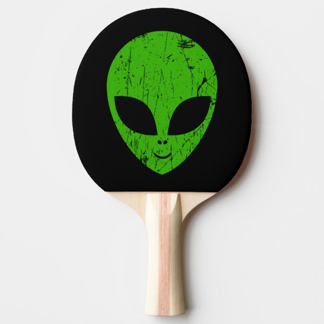Alien Green Head Ufo Science Fiction Tischtennis Schläger (Vorderseite)
