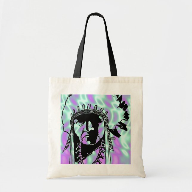 Alien Green, Indian Bag Tragetasche (Vorne)
