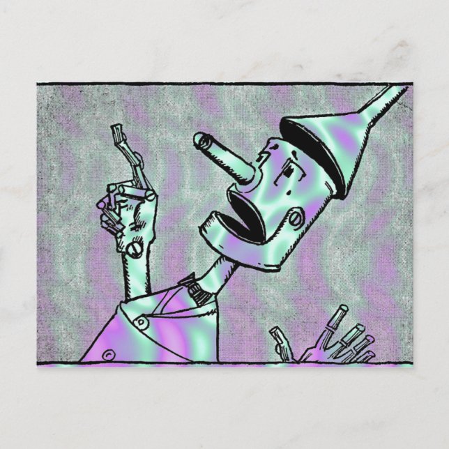 Alien Green, Tin Man Postcard Postkarte (Vorderseite)