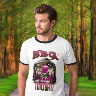 Alien GRILLEN Cow Abduction Joke T-Shirt