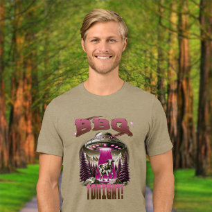 Alien GRILLEN Cow Abduction Joke Tri-Blend Shirt