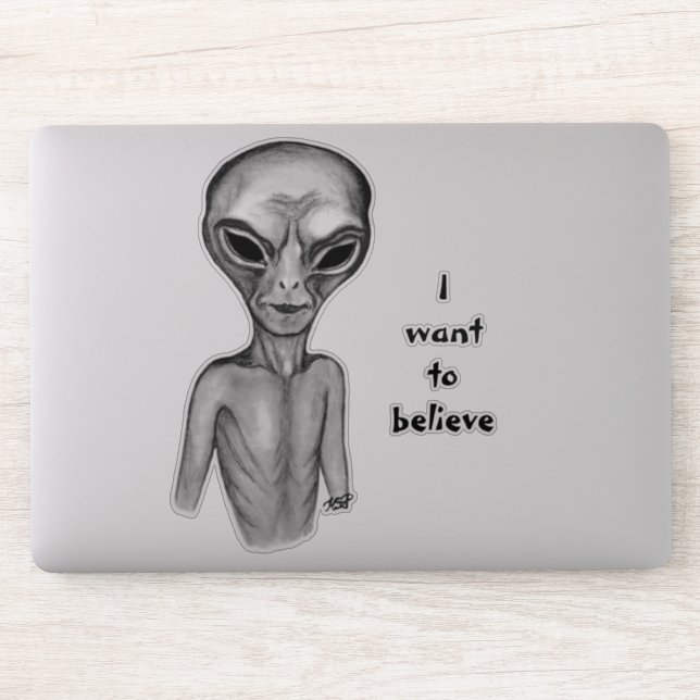 Alien gris, Je veux croire Sticker (Ordinateur)