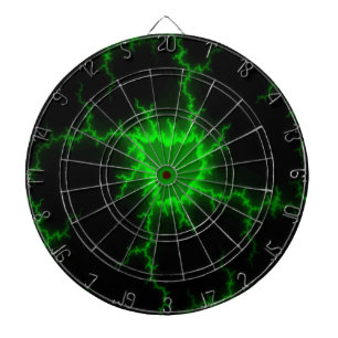 Alien Grüne Blitze in Pitch Black Dartscheibe