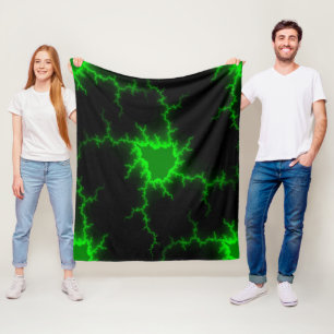 Alien Grüne Blitze in Pitch Black Fleecedecke