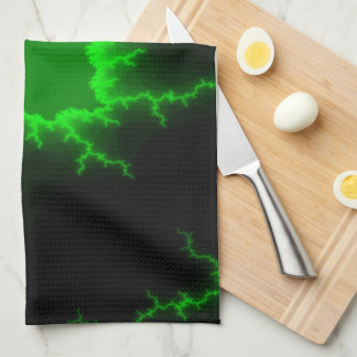 Alien Grüne Blitze in Pitch Black Geschirrtuch