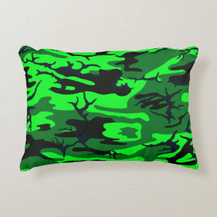 Alien-grüne Camouflage Zierkissen
