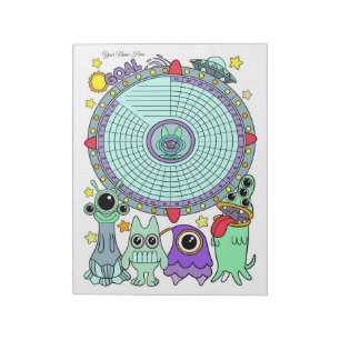 Alien Habit Tracker Benutzerdefinierter Notepad Notizblock