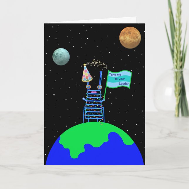 Alien Happy Birthday Card by Jo Images Karte (Vorderseite)