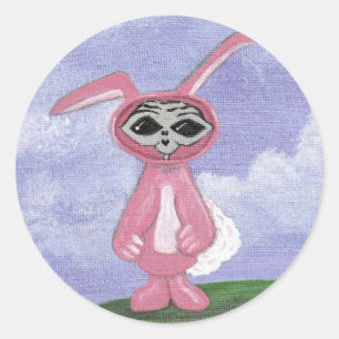 Alien-Häschen-Aufkleber Runder Aufkleber