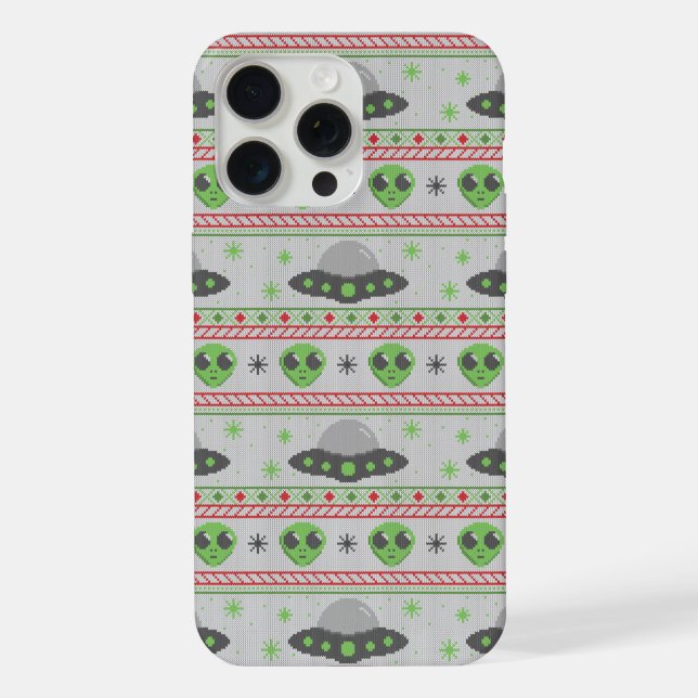 Alien hässlicher Weihnachtspullover iPhone 15 Pro Max Hülle (Rückseite)