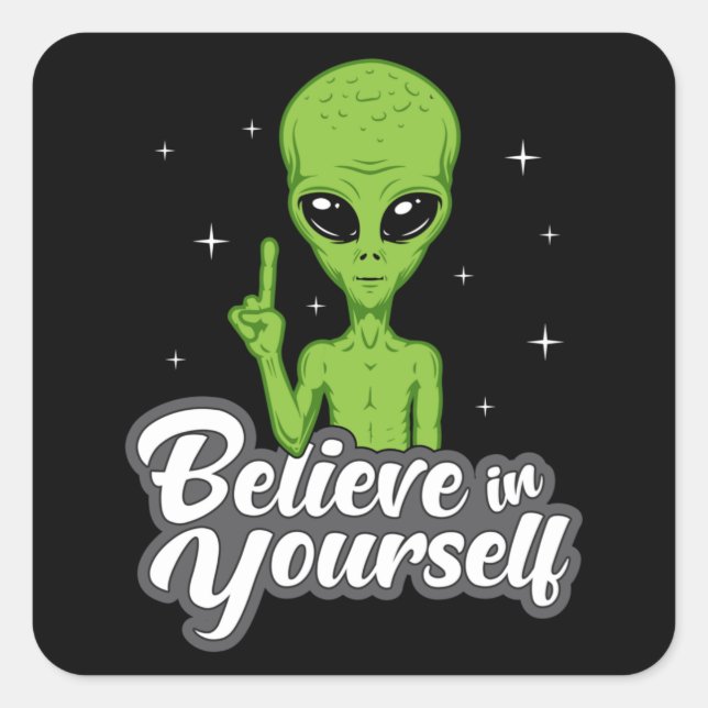 Alien Head Area 51 Ufo Außerirdischen Space Funny  Quadratischer Aufkleber (Vorderseite)