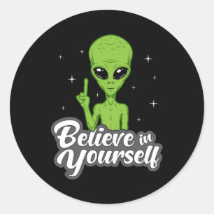 Alien Head Area 51 Ufo Außerirdischen Weltraumwitz Runder Aufkleber