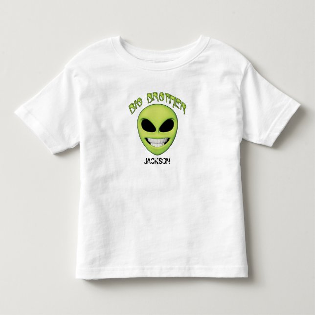 Alien Head Big Brother Personalisiert Kleinkind T-shirt (Vorderseite)