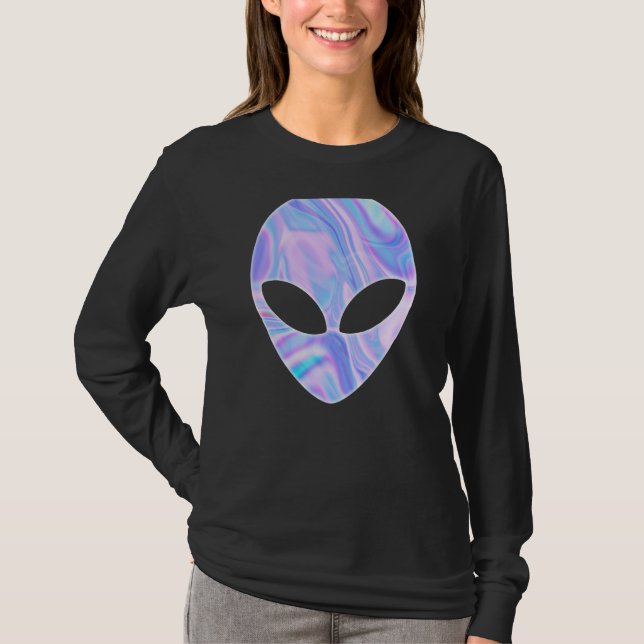 Alien Head Colorful UFO T-Shirt (Vorderseite)