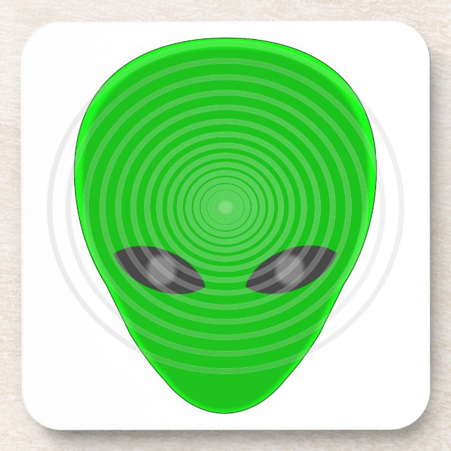 Alien Head Mind Kontrolle Getränkeuntersetzer (Vorderseite)