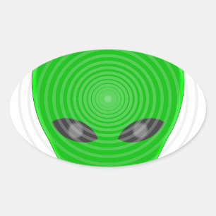 Alien Head Mind Kontrolle Ovaler Aufkleber