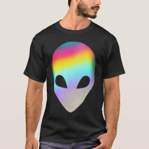 Alien Head Rave Face Colorful Glaube UFO Kostüm T-Shirt