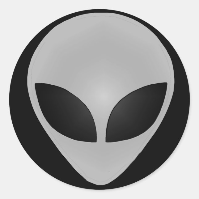 Alien Head Runder Aufkleber (Vorderseite)