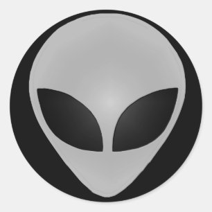 Alien Head Runder Aufkleber