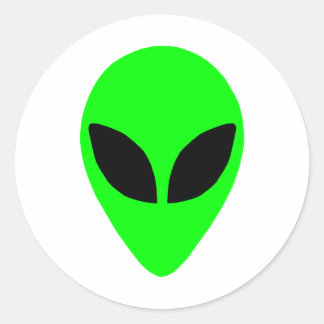 Alien Head Runder Aufkleber