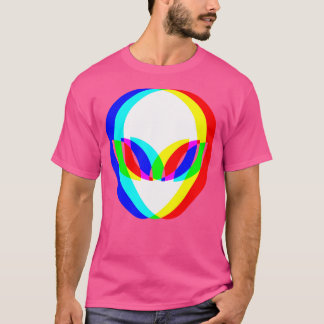 Alien Head Trippy Vaporwave Techno Rave Edm Music T-Shirt