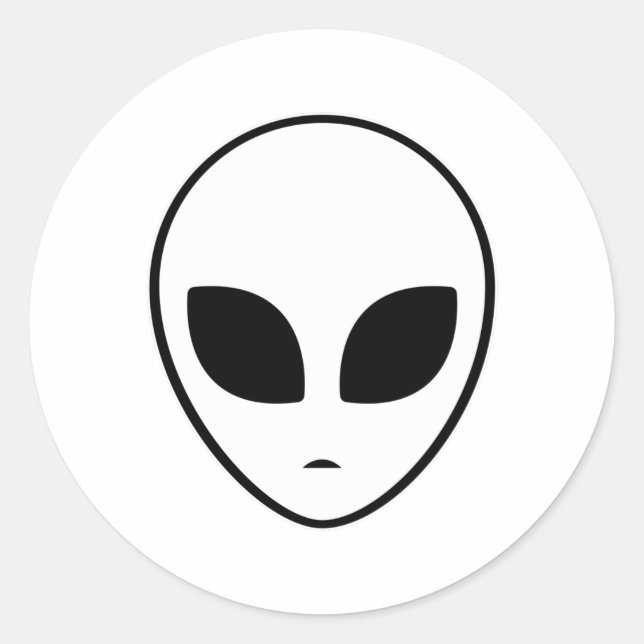 Alien Head Ufo Außerirdischen Space Area 51 Gesche Runder Aufkleber (Vorderseite)