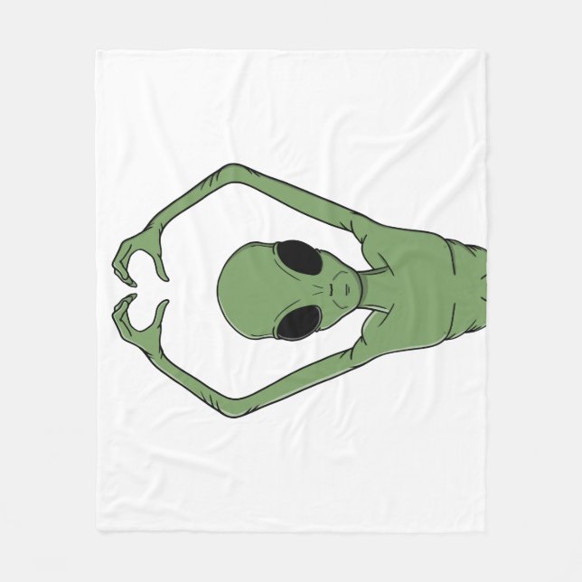 Alien-Herz-Pose Fleecedecke (Vorderseite)