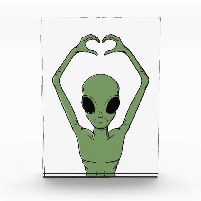 Alien-Herz-Pose Fotoblock (Vorderseite)