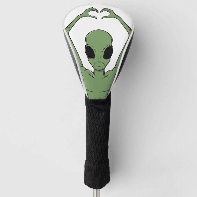 Alien-Herz-Pose Golf Headcover (Vorderseite)
