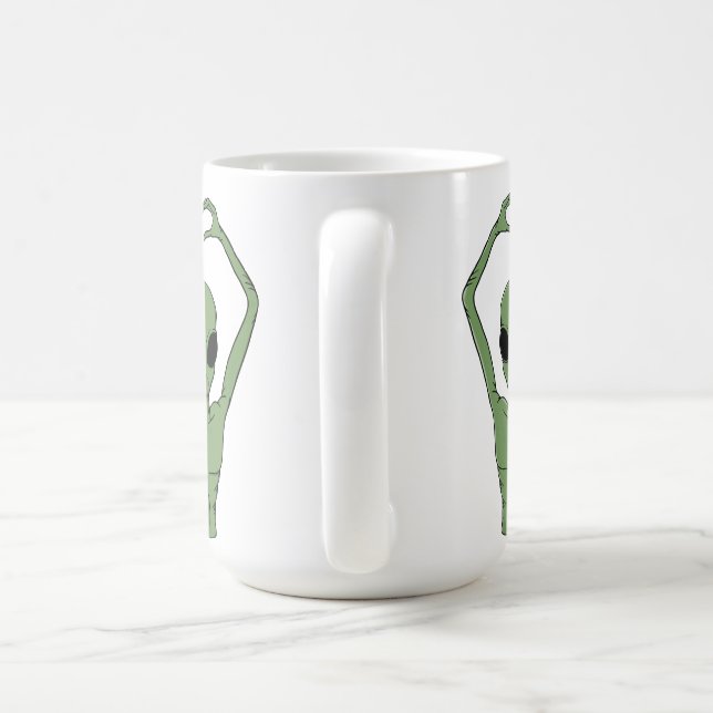 Alien-Herz-Pose Kaffeetasse (Henkel)