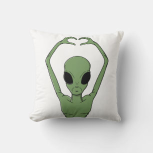 Alien-Herz-Pose Kissen