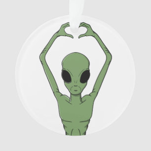 Alien-Herz-Pose Ornament