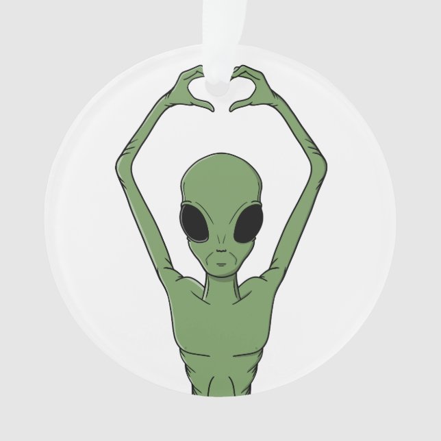 Alien-Herz-Pose Ornament (Vorderseite)