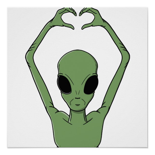 Alien-Herz-Pose Poster (Vorderseite)