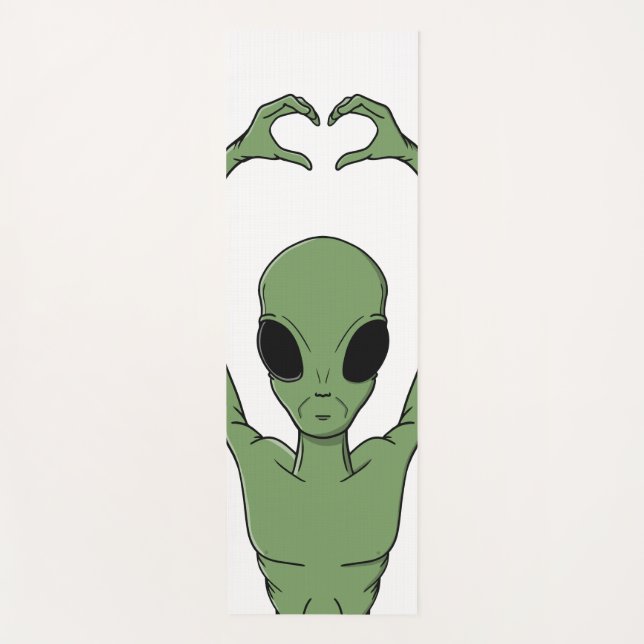 Alien-Herz-Pose Yogamatte (Vorderseite)