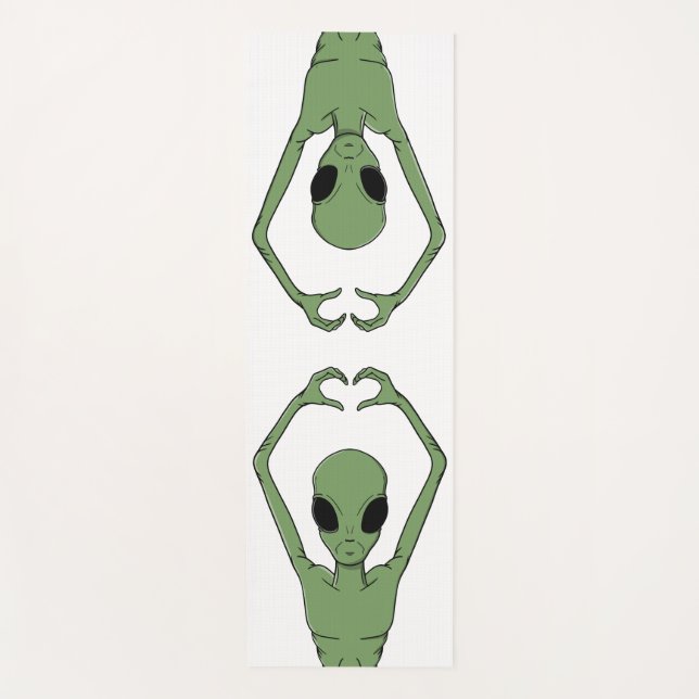 Alien-Herz-Pose Yogamatte (Vorderseite)