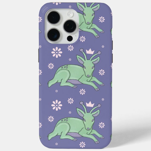 Alien-Hirsch-Volks kunst | Whimsical grüner Hirsch Case-Mate iPhone Hülle (Rückseite)