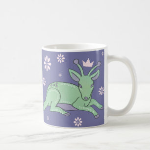 Alien-Hirsch-Volks kunst   Whimsical Grüner Hirsch Kaffeetasse