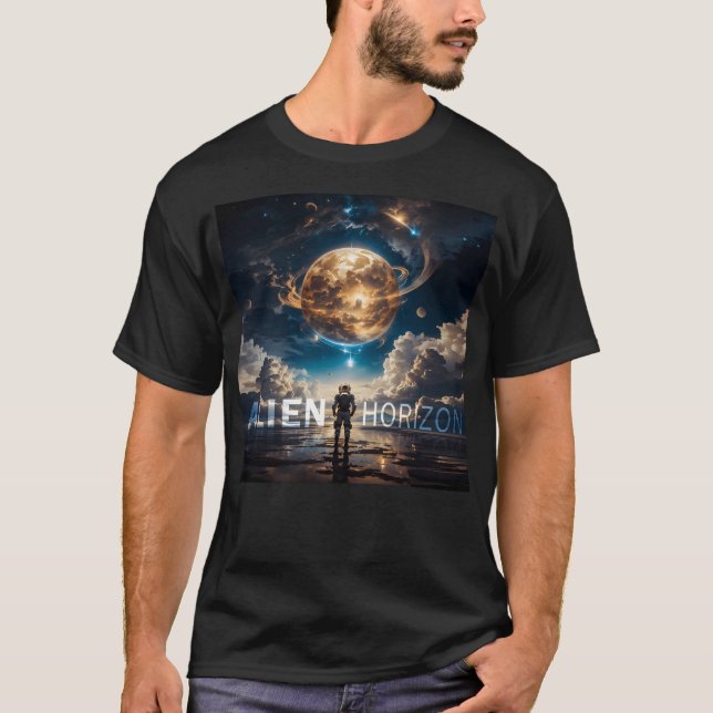 Alien Horizon - T-Shirt des kosmischen Astronauten (Vorderseite)