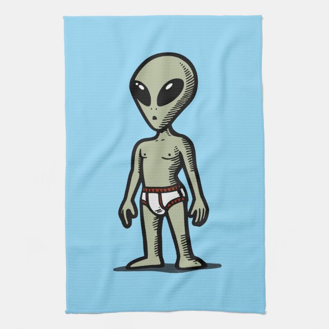 Alien-Hose Geschirrtuch (Vertikal)