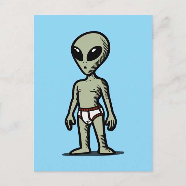 Alien-Hose Postkarte (Vorderseite)