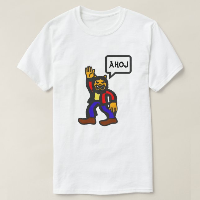 Alien humanoid und tschechisch ahoj T-Shirt (Design vorne)