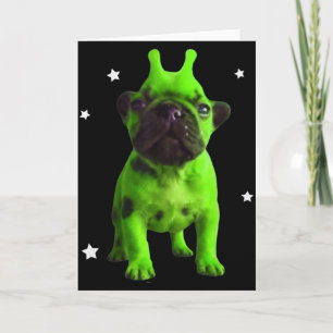Alien-Hund-Meme Retro Dummer Hund Vintage Weltraum Karte