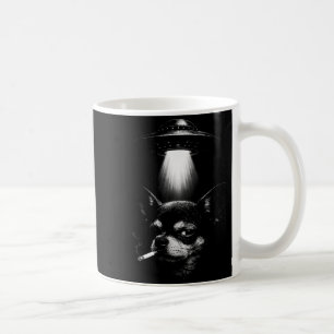 Alien Hund raucht Zigarette Ufo Tee Lustiger Chihu Kaffeetasse